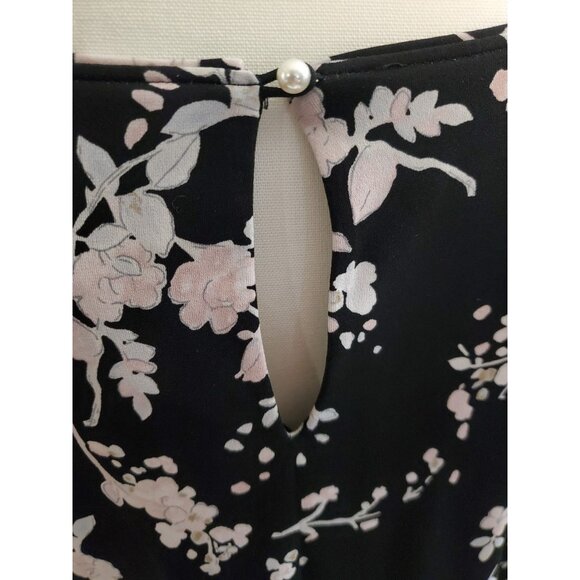 Karl Lagerfeld Paris Dark Romantic Floral Womens Size 2XL Blouse Top Bell Sleeve - Picture 8 of 16